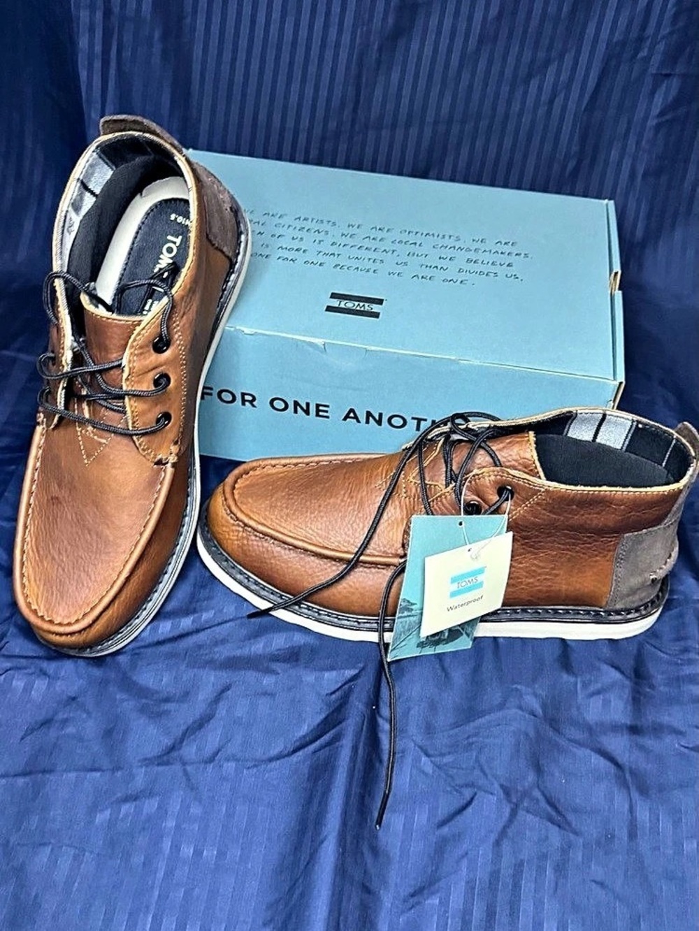 TOMS Chukka Waterproof Brown Leather Mens Boots 10.5 10010819 NWT